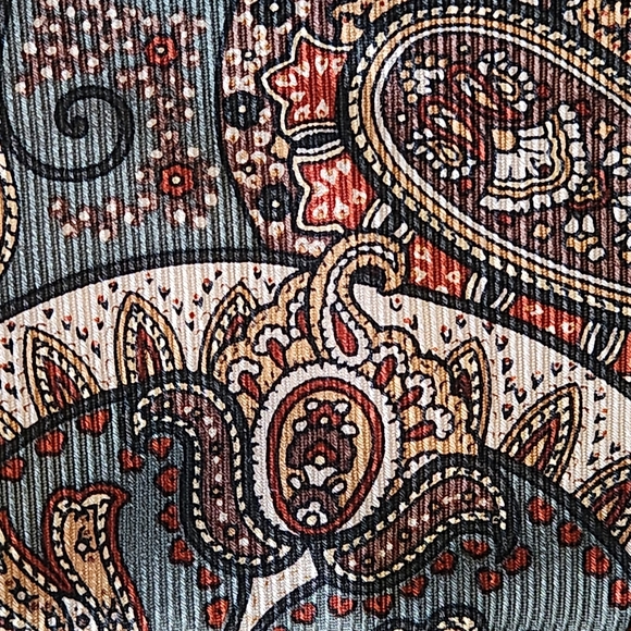 John Hill Executive Collection Tie Colors Sage green cream brown burnt orange - Picture 7 of 10